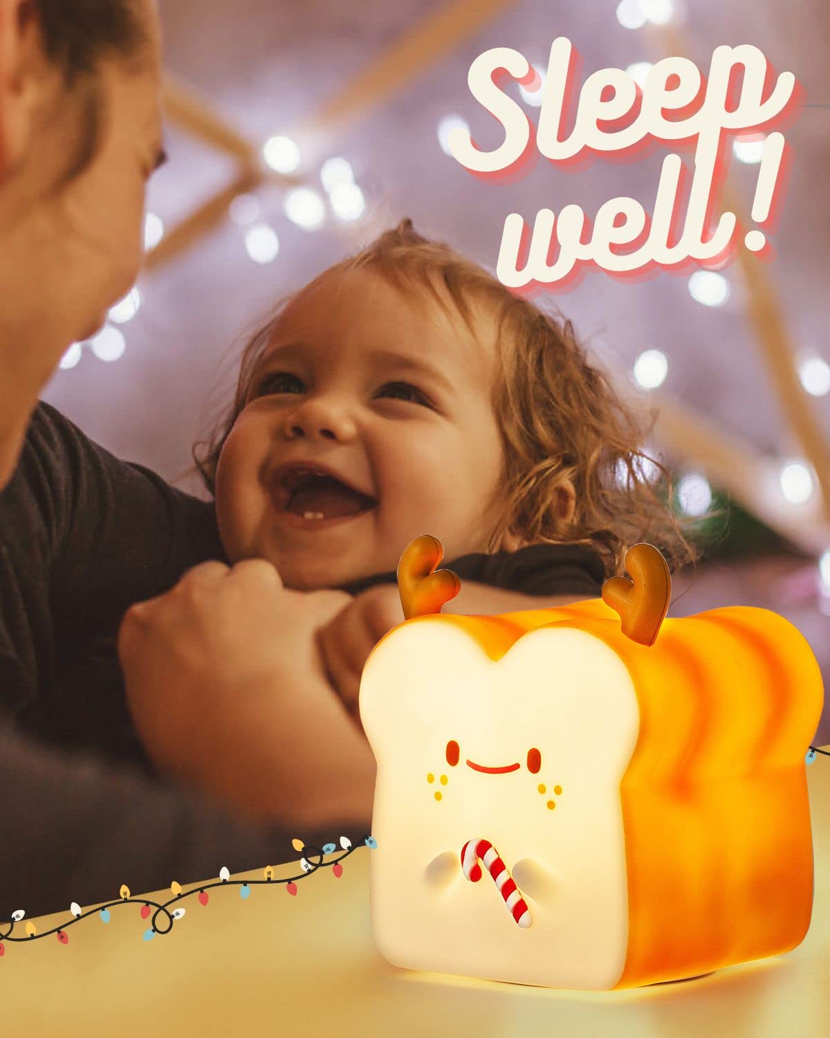 MIVANI Deer Toast Lamp Night Light, Portable Silicone, USB Rechargeable, Touch Sensor, Reindeer Limited Edition, Model MIV-18