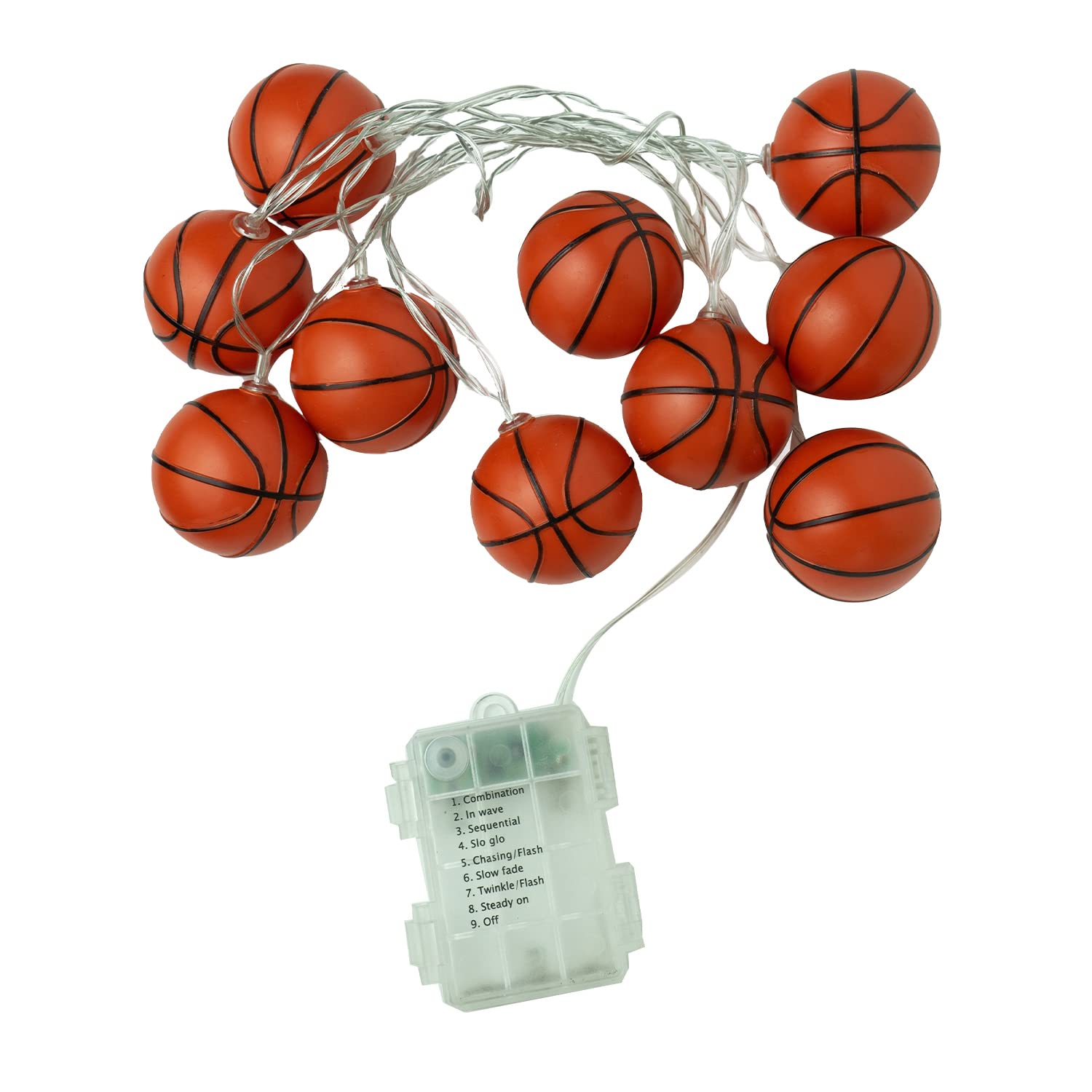 Yeamar Basketball String Lights, 14Ft 20 Led Battery Powered Indoor, Sports Decoration Ball Sport Theme Party Decorative Lights,Birthday Decorations,Football Lovers Gift(8Mode)