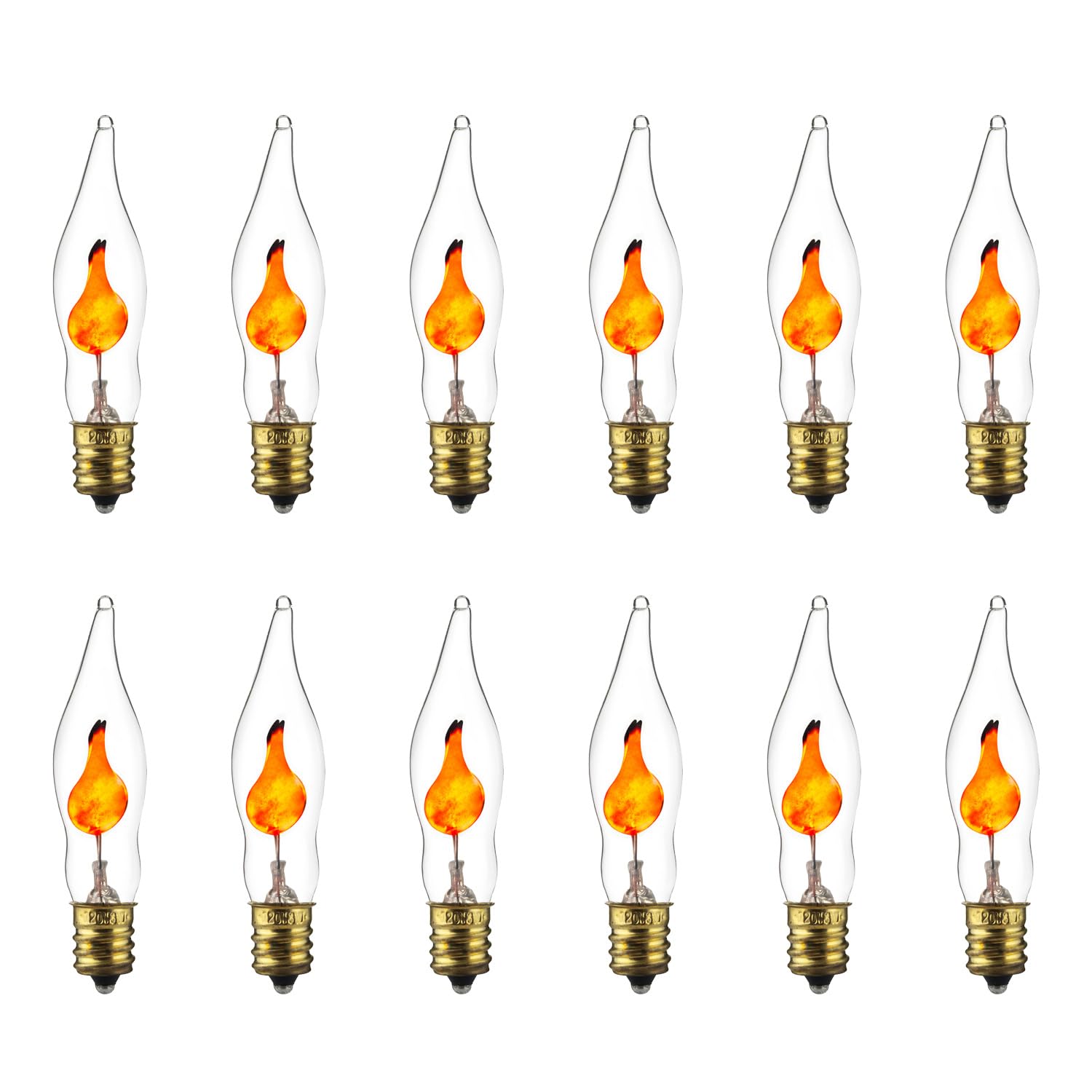 Sunlite Chandelier Light Bulb E12 Candelabra Base 3W Orange 12 Pack