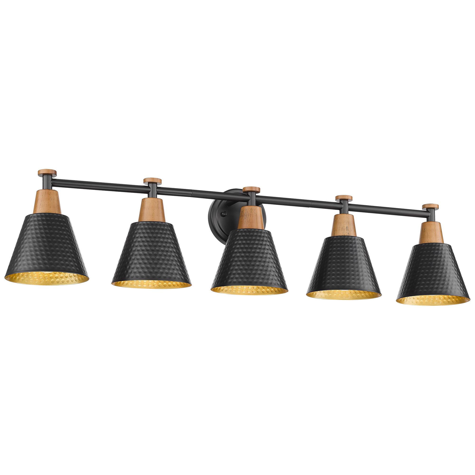 Femila Bathroom Lights Over Mirror, 5-Light Bathroom Vanity Light, 37'' Farmhouse Vanity Lighting Fixtures, Black Vanity Light W