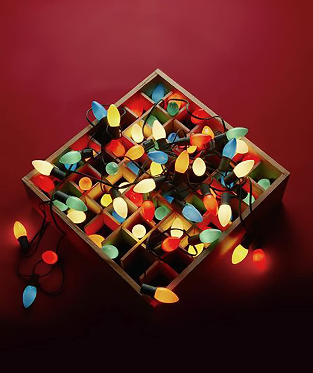 Doratale 25 Pack C9 Multicolor Christmas Light Bulbs, C9 Multicolor Ceramic Replacement Bulbs For Christmas String Lights, E17 I