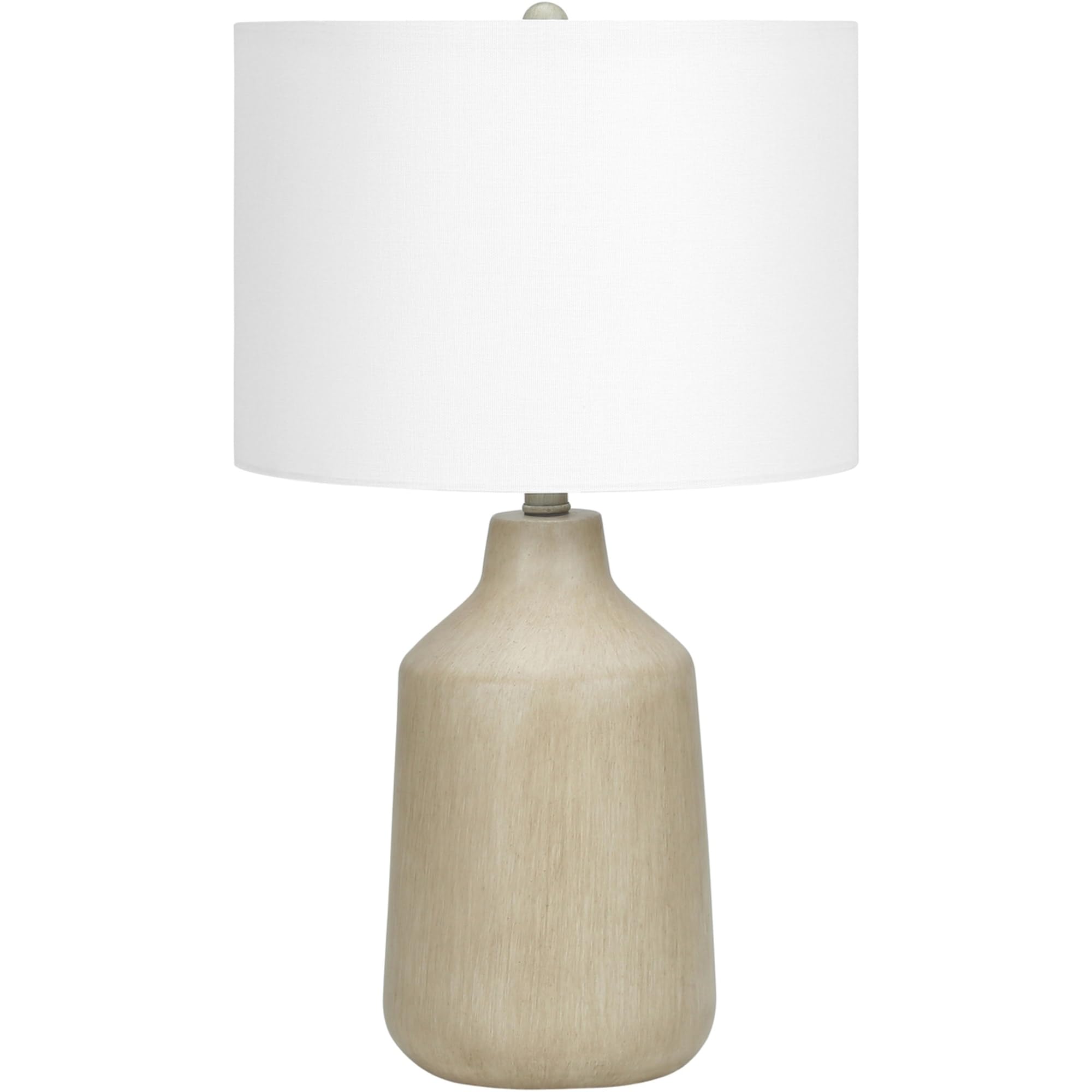 Monarch Specialties I 9702 Lightingtable Lamp, Beige Concrete, Ivory/Cream Shade, Contemporary