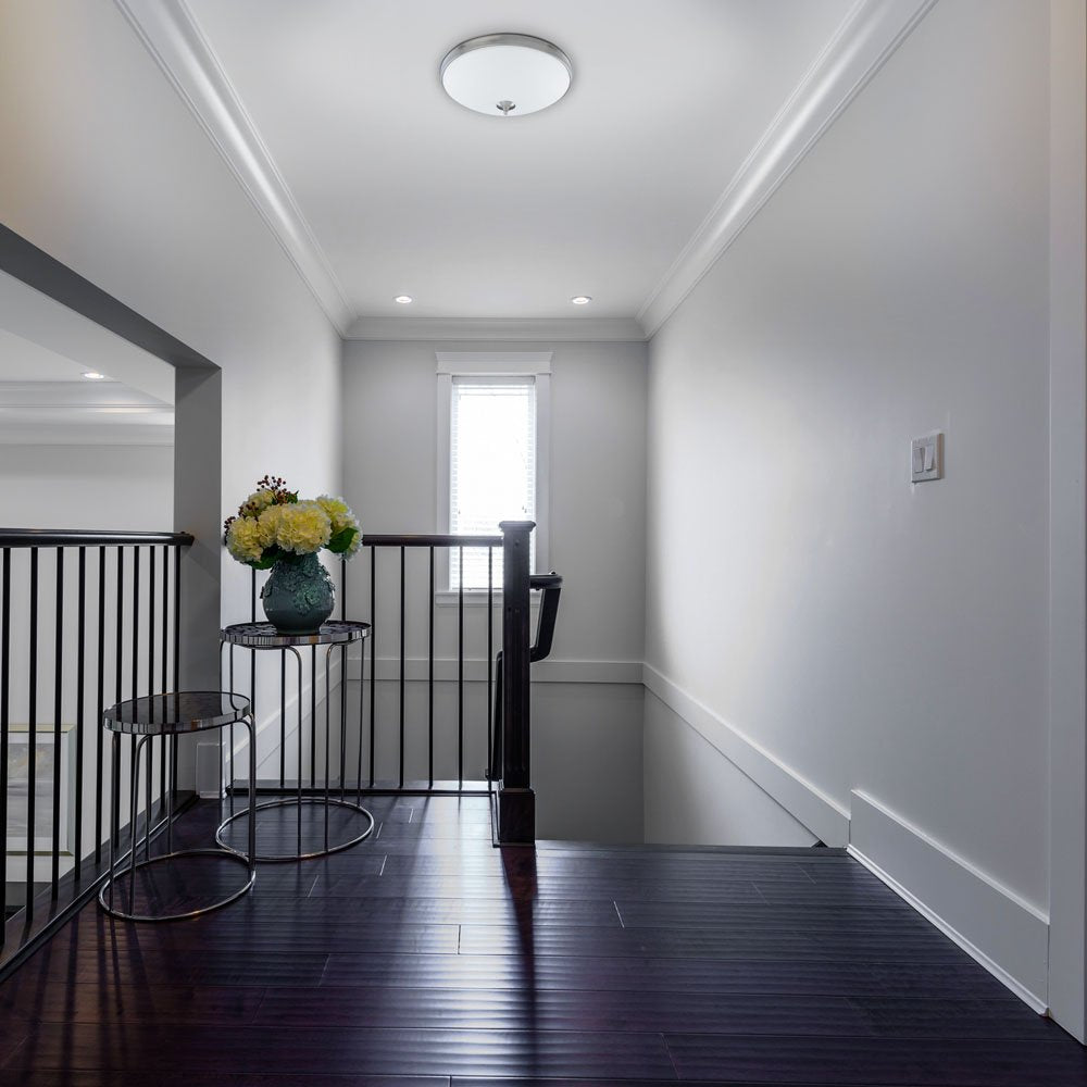 Good Earth Lighting Legacy 19-Inch Led Flush Mount - Satin Nickel, Dimmable, 2100 Lumen, 3000K, 50,000 Hour Rated Lamp Life