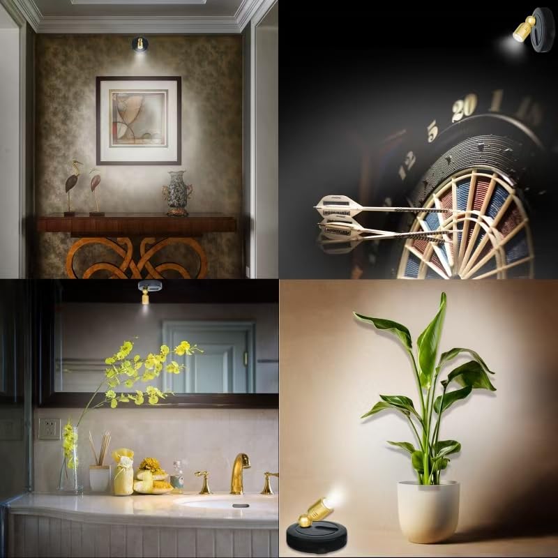 BERGUSTCH Picture Light, Battery Operated, 3 Color Temperatures, Remote Control, Indoor LED Accent Light, Model B-QX009HJ-2, Multicolor