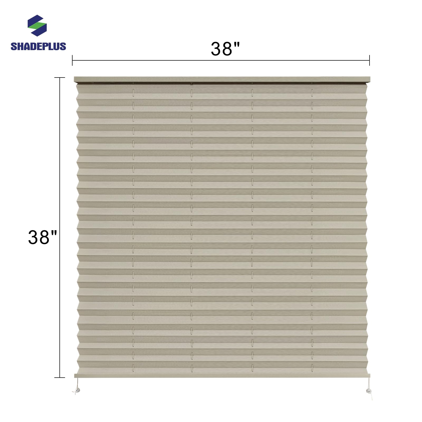 SHADEPLUS RV Pleated Shades, 37.98inW x 37.99inH, Polyester Blend, Cappuccino, Model NBZL-CAP-38/38