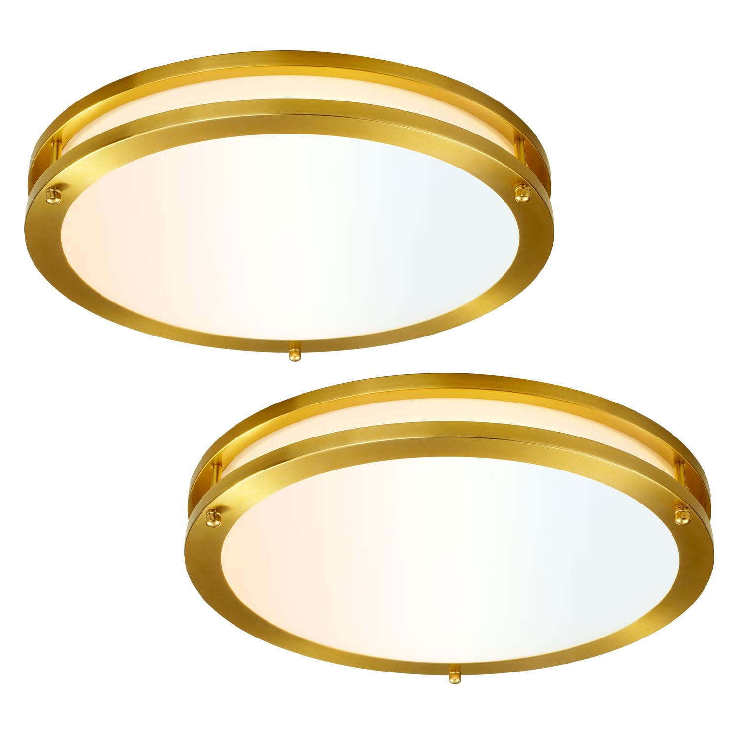 Wheatronic Gold Light Fixtures Ceiling Mount 16 inch Set of 2, Modern Kitchen Lighting Fixtures Ceiling 36W, Dimmable Close to C