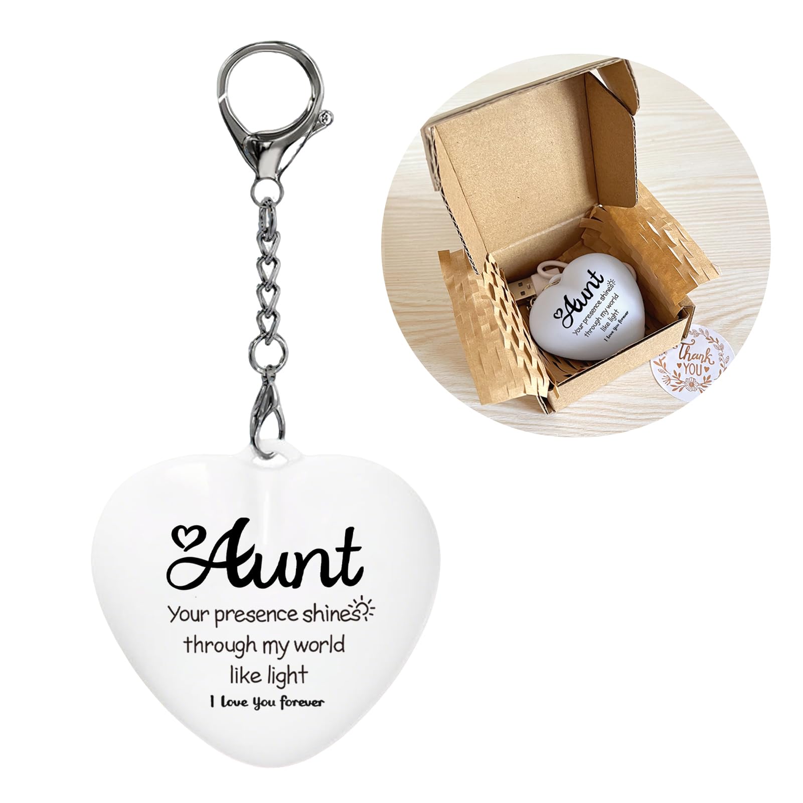 TOEASYWAY Aunt Birthday Gifts for Aunt, Purse Light Handbag Light, Aunt Gifts for Women, Cute Aunt Gifts from Niece Nephew, Vale
