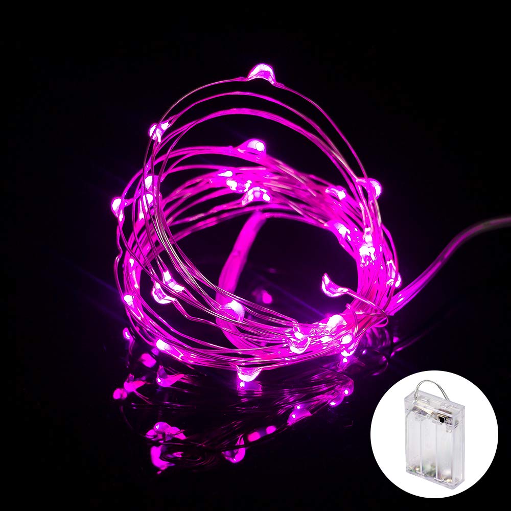 XINKAITE Waterproof LED Fairy String Lights, 10FT Pink for Indoor & Outdoor Decoration