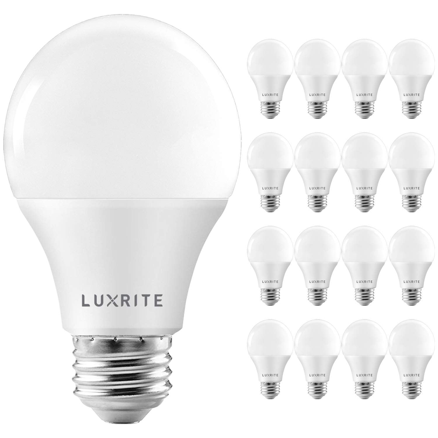 Luxrite A19 Led Bulb 75W Equivalent, 1100 Lumens, 2700K Warm White, Dimmable Standard Led Light Bulbs 11W, Enclosed Fixture Rate
