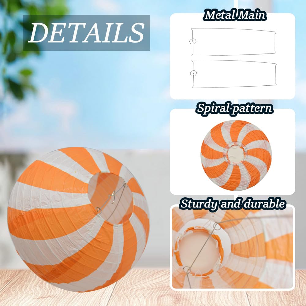 Ceeysee 3 Pcs Hanging Hot Air Balloon Paper Lanterns 12 Inch Orange Paper Lanterns Decoration Paper Lanterns For Halloween Weddi