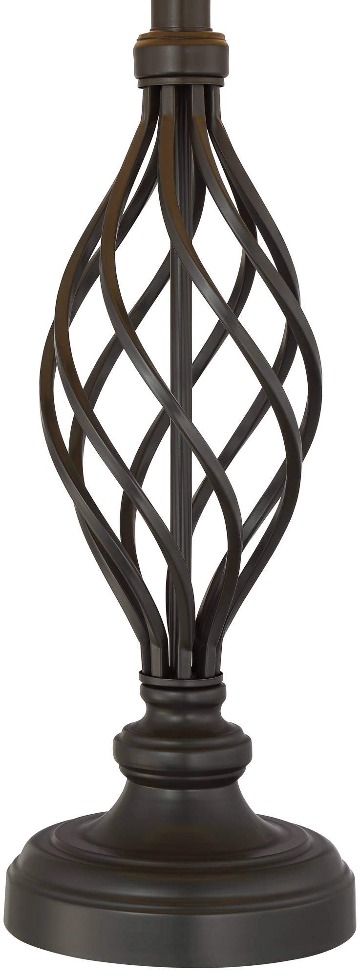 Franklin Iron Works Annie Modern Industrial Table Lamps 28'' Tall Set Of 2 With Dimmers Bronze Iron Cream Tapered Drum Shade For