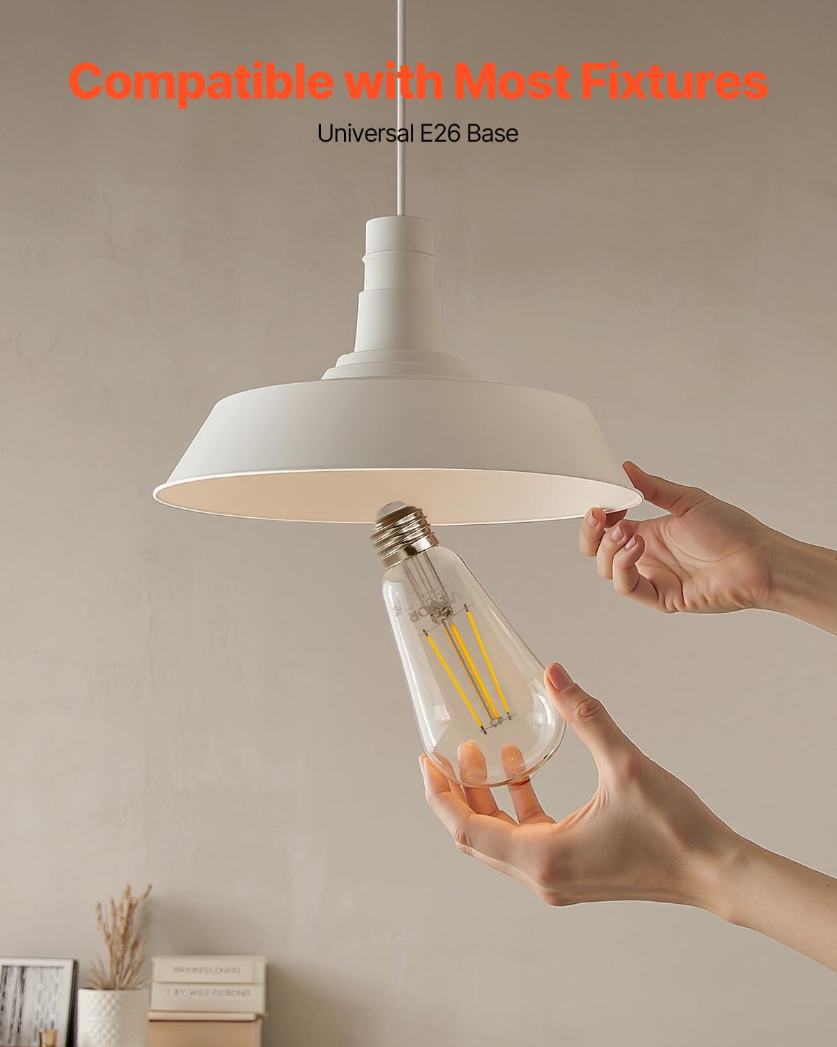 VEVOR Edison Bulbs 7W Dimmable 800 Lumens ST19 Vintage Glass Light Bulbs 2700K Warm White E26 Base 6 Pack