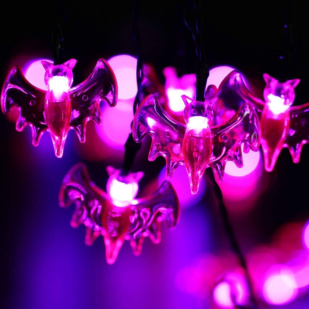 Toodour Halloween String Lights - Set of 3, Each 10.33ft 20 LED Battery Powered Decorative Lights for Indoor/Outdoor - White Gho