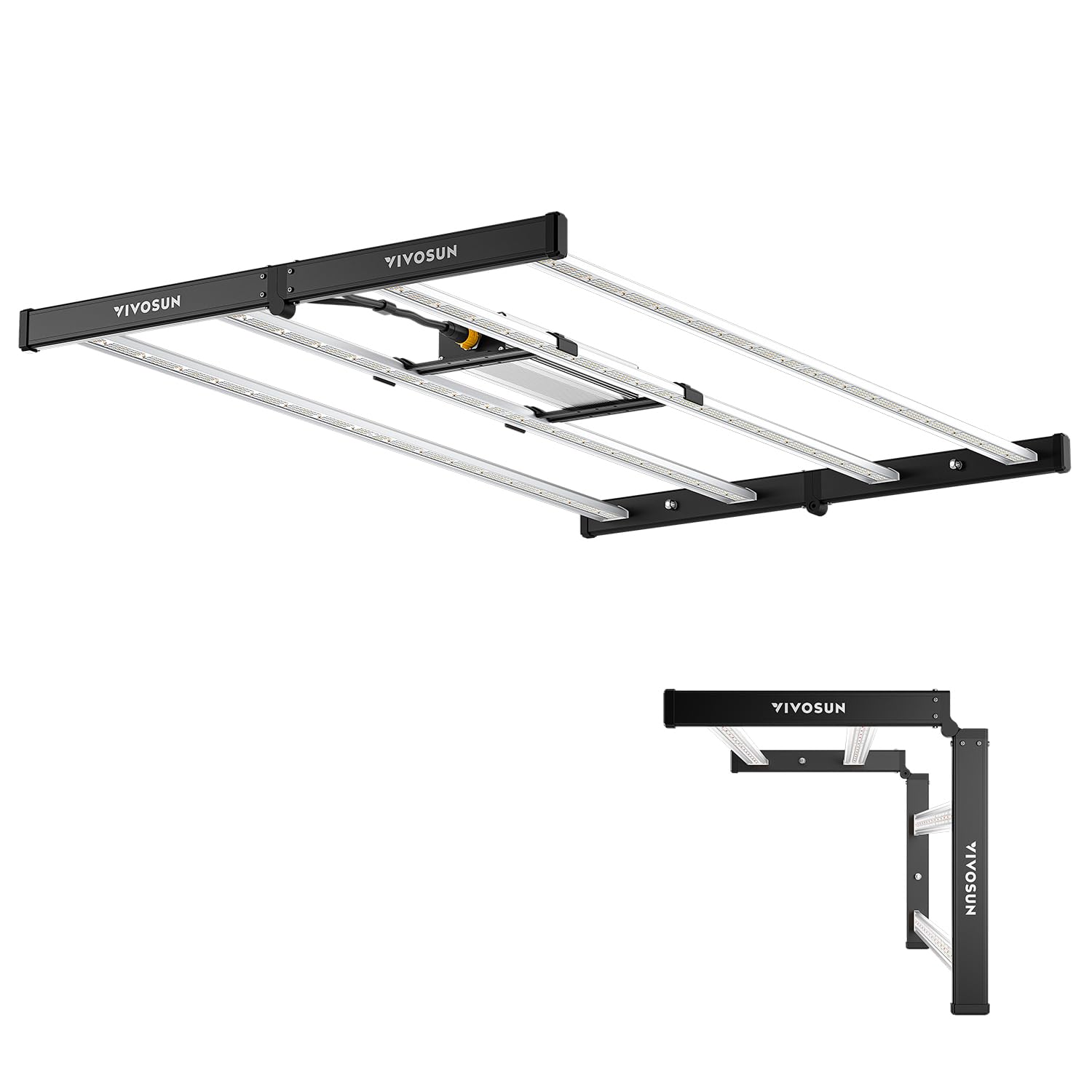 VIVOSUN VSFL3000 LED Grow Light, 300W, Foldable & Dimmable, Full Spectrum, Silver and Black, 3x3 Size