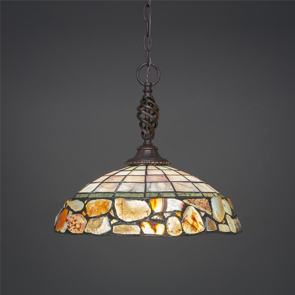 Toltec Lighting Elegante 1 Light Pendant in Dark Granite (82-DG-973)