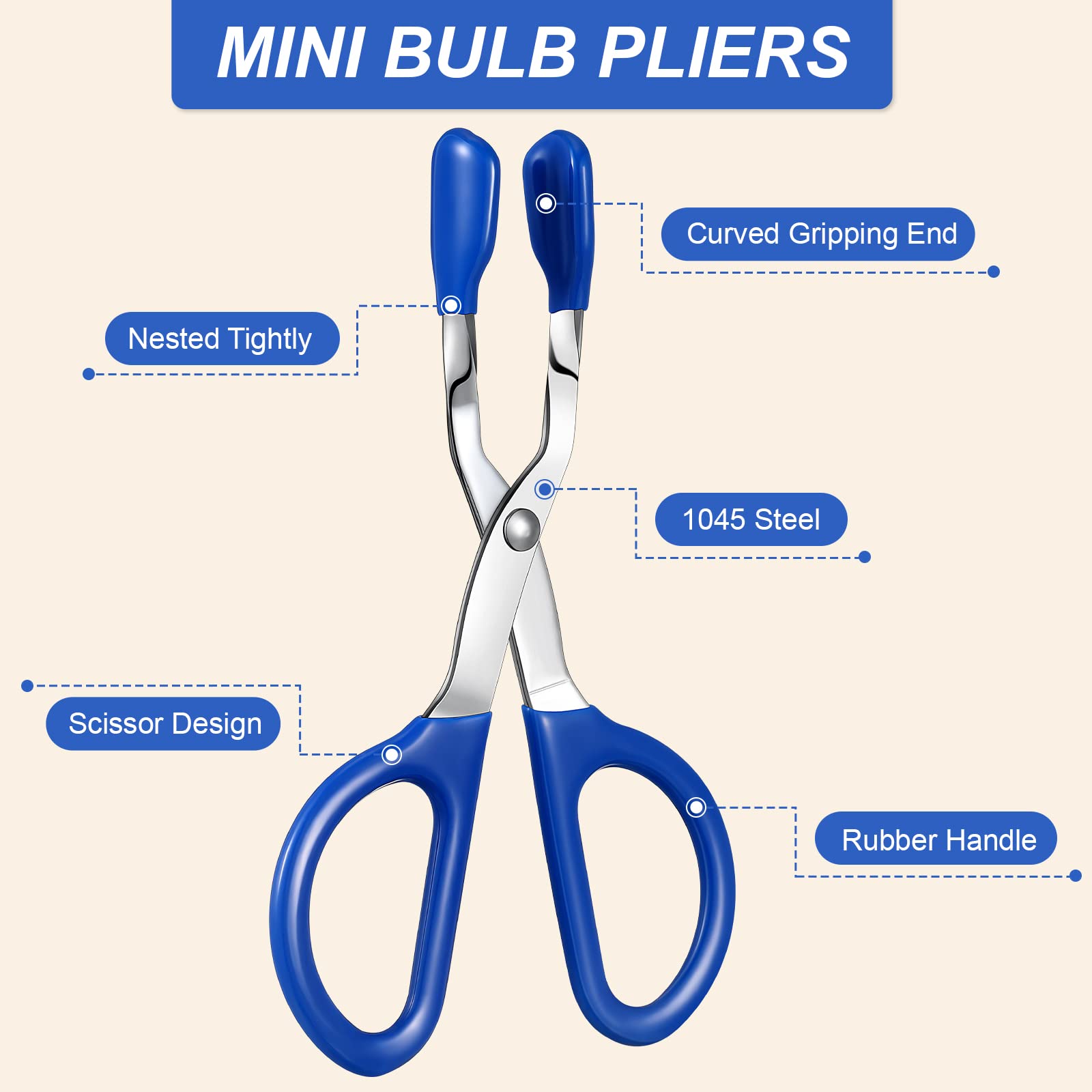 Mini Light Bulb Removal Tool Halogen Bulb Pliers, Car Dashboard Interior Light Bulb Extractor Tool, Broken Bulb Extractor Tool, Common To Removing Hard Reach Miniature Bulbs (Blue)