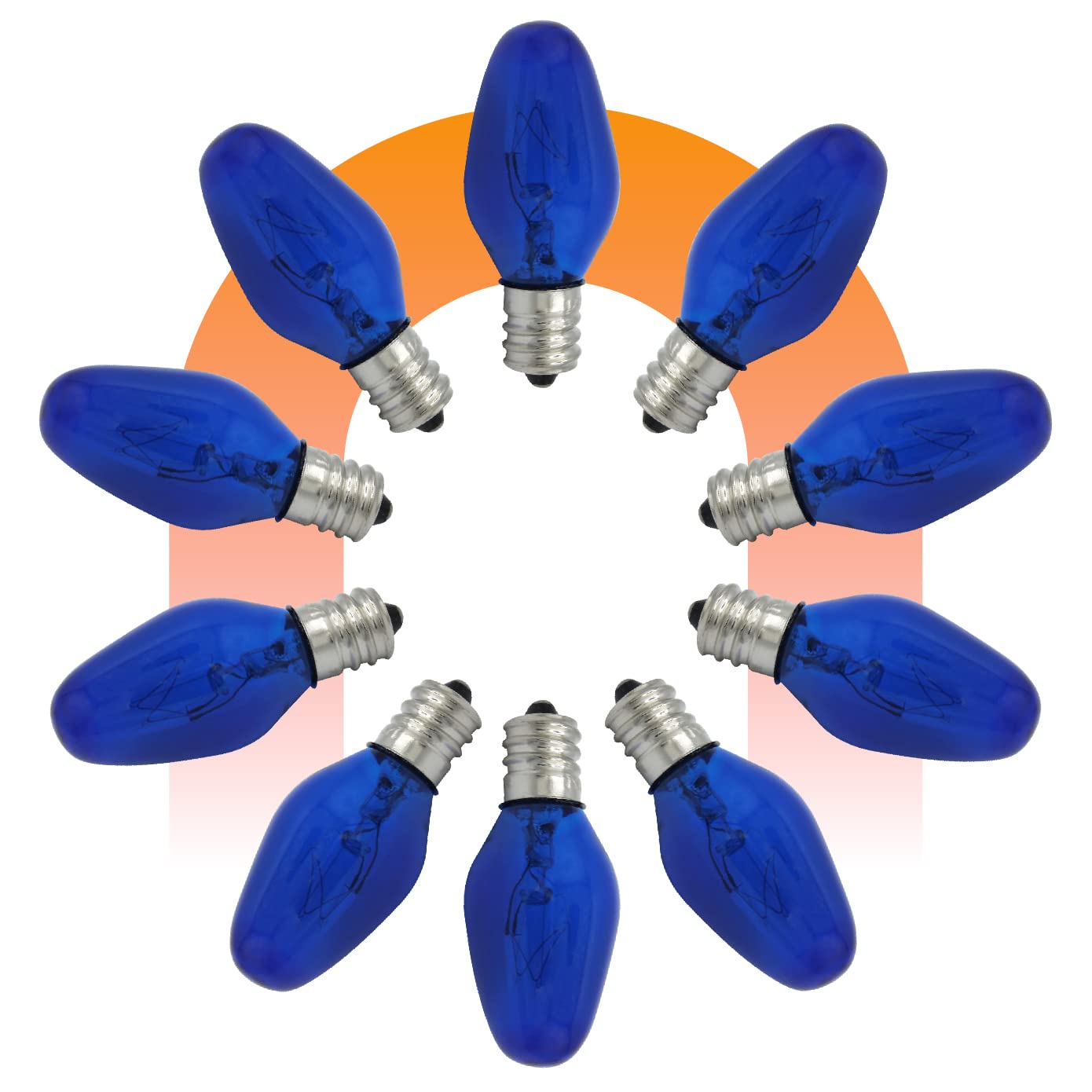 lumenivo Blue Night Light Bulbs 15W for Scentsy Warmer, 10 Count, Copper Material