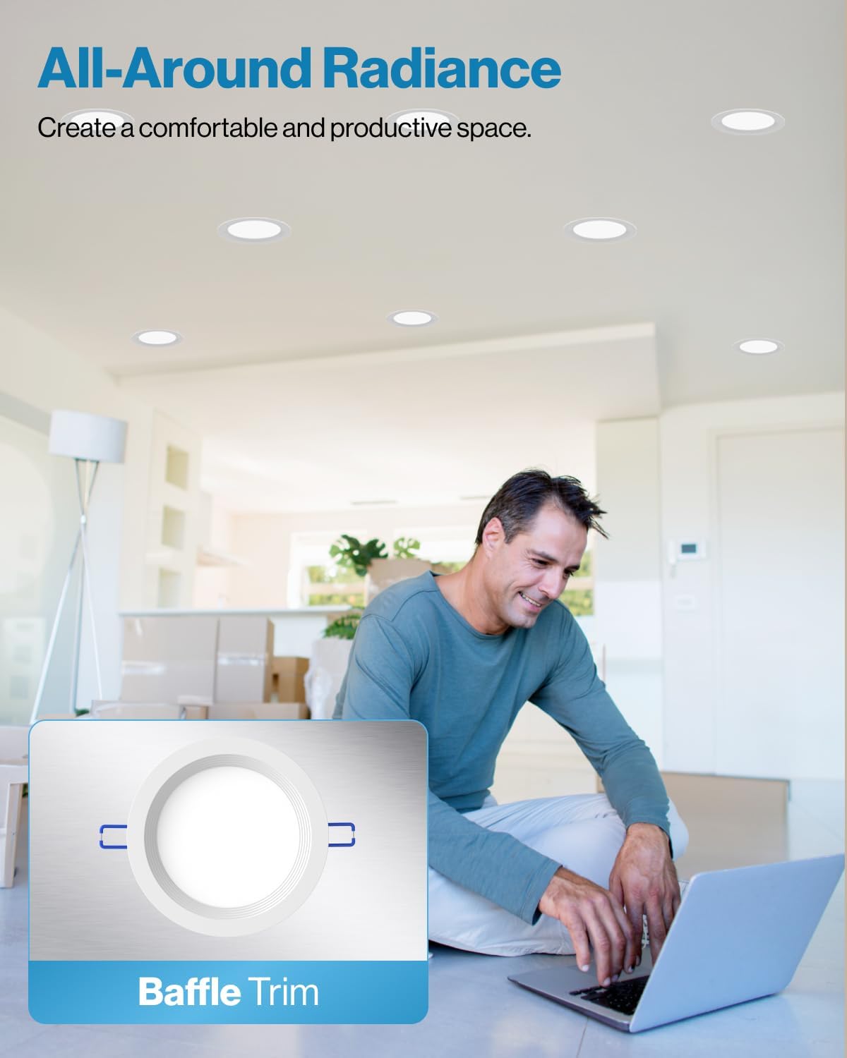 Sunco 24 Pack 6 Inch Led Recessed Light, Ceiling Canless Recessed Lights, Baffle Trim Ultra Thin, 850 Lm, 14W, 4000K Cool White,