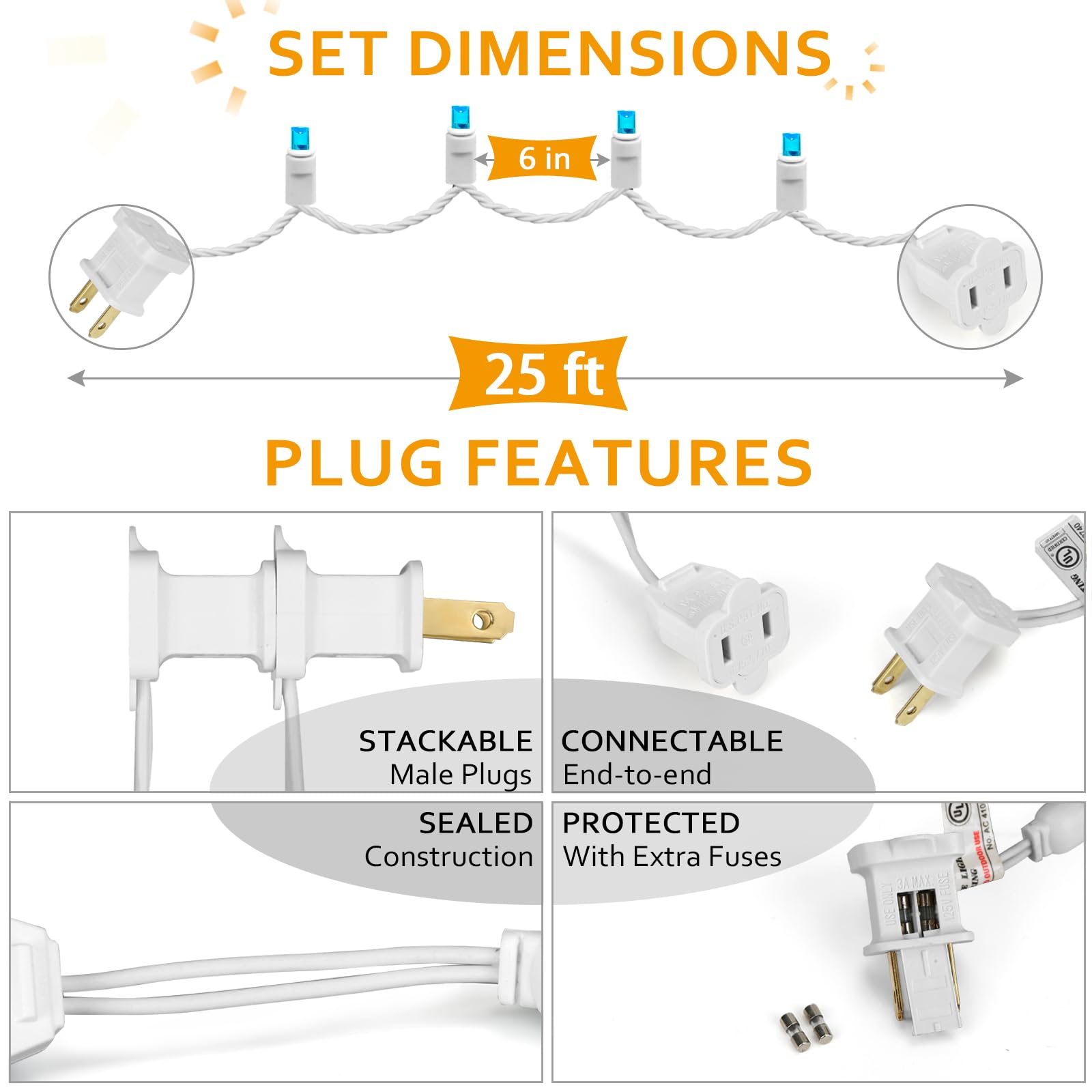 Blunem 50 Counts Aqua Led Christmas Lights - 25Ft Christmas Tree Lights Commercial Grade Outdoor Waterproof  White Wire Aqua Indoor Mini Plug In  5Mm Wide Angle Indoor For Xmas  Ul Certified