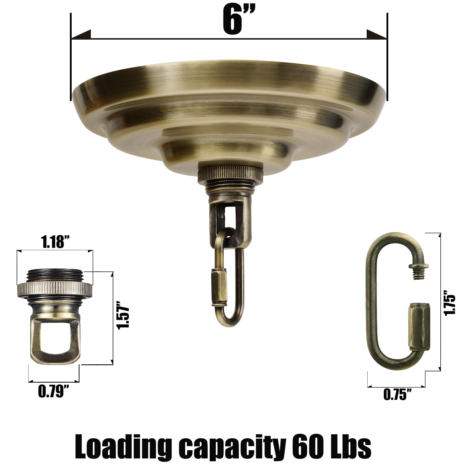 MAYOMAJO 6 Inch Light Canopy Kit, Heavy Duty Replacement Cover Plate, Bronze, Model X-BZ-6, Mounting Hardware for Chandelier, Pendant Light