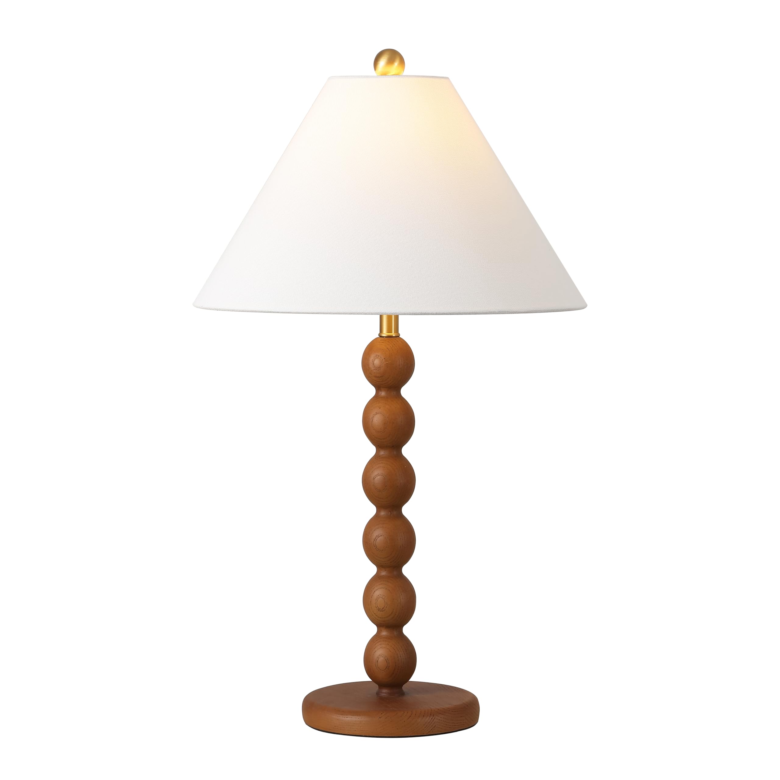 SAFAVIEH Lighting Collection Sanne Natural Brown Resin Stacked Ball 27-inch Table Lamp for Bedroom, Living Room, Home Office, De