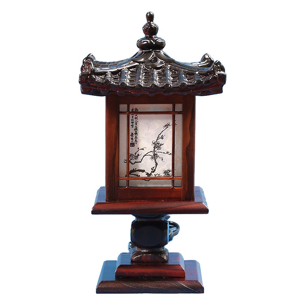 Traditional Korean Wood Lamp | Handmade Asian Oriental Table Lantern | Bedside Bedroom Accent Light | Unique Gift Idea | Hanok D