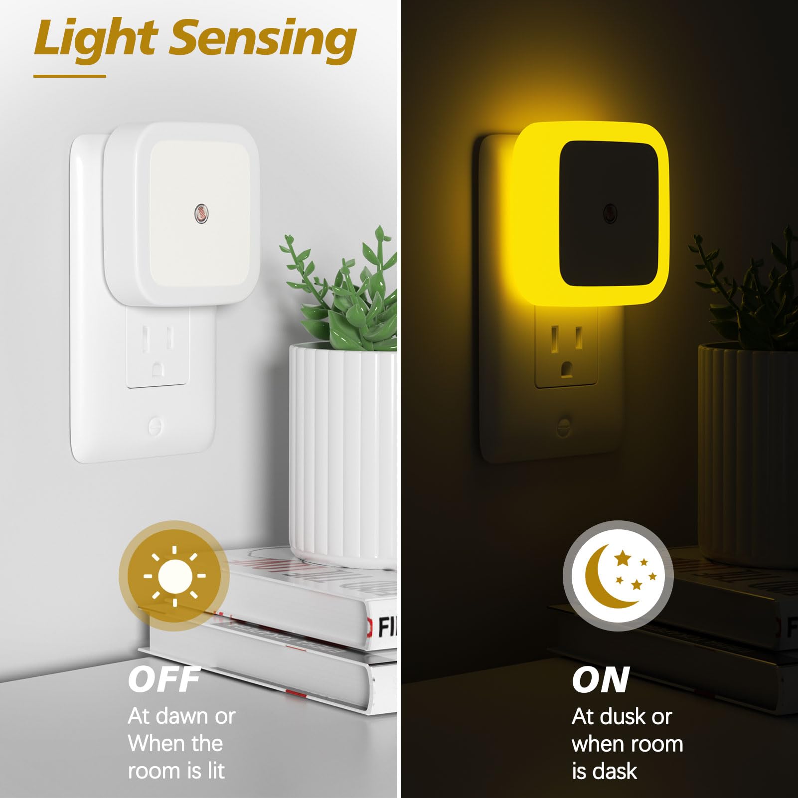 Sujeet Night Light, Night Lights Plug Into Wall,Nightlight Plug In Night Light, Dusk To Dawn Night Lamp Led Night Light For Adults Bedroom, Bathroom, Hallway (Amber)