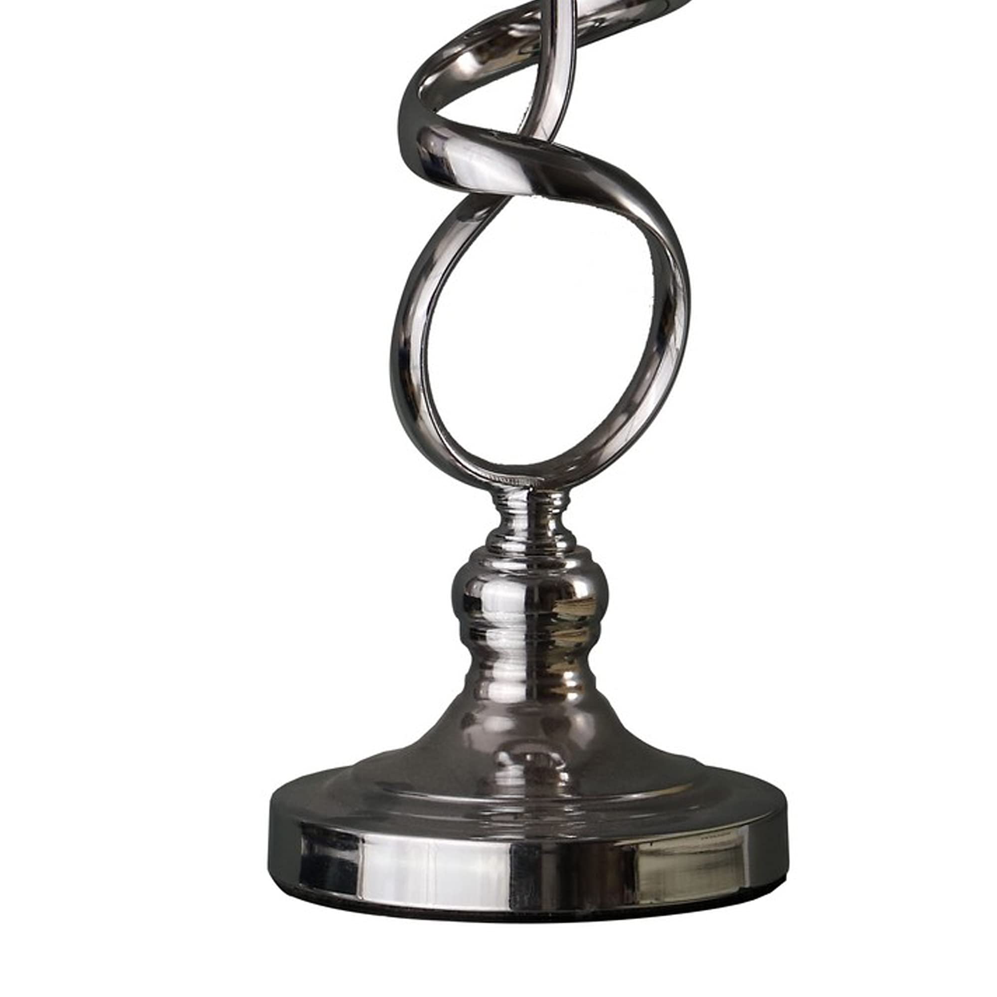 Benzara Bm240346 72 In. Table Lamp With Curved Abstract Metal Base, Silver