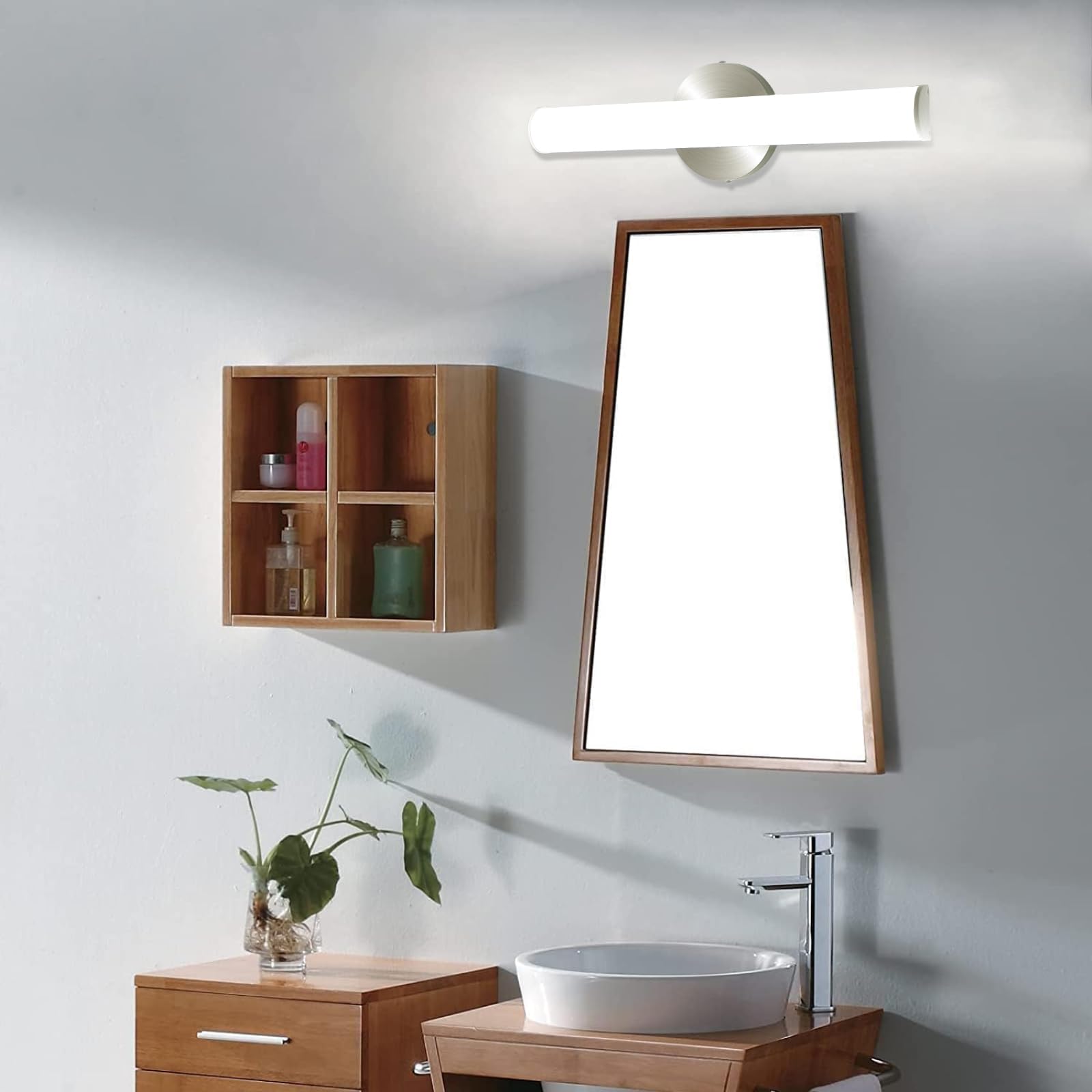 OOWOLF LED Vanity Light 12W Acrylic Bathroom Lamp 1200LM 17.3in 4000K Natural White