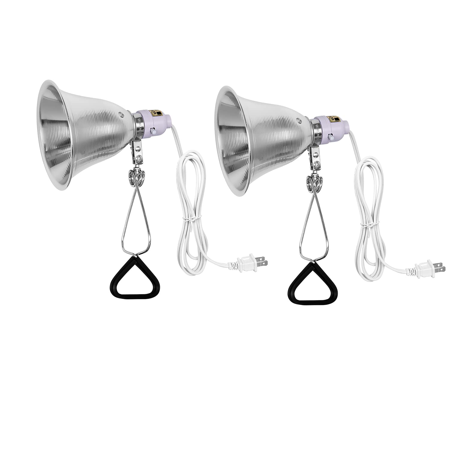 Simple Deluxe Clamp Lamp Light 60 Watt with 5.5 Inch Aluminum Reflector (no Bulb Included), 6 Feet Cord, 2 Pack, White