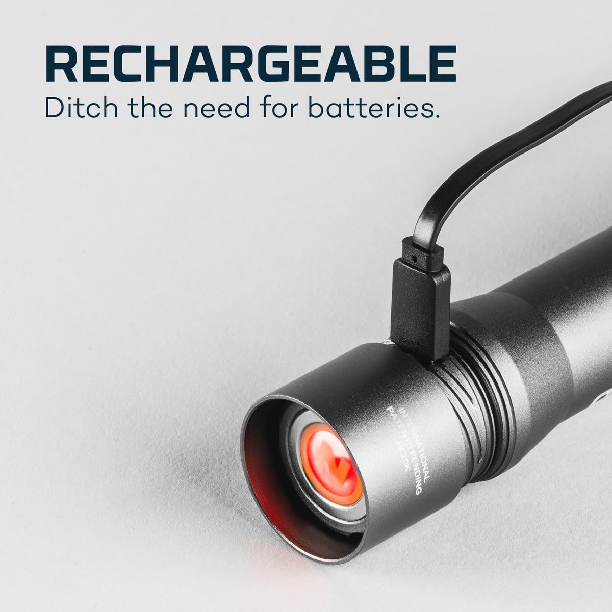 NEBO Davinci 1000 Flashlight | 1000 Lumens, Rechargeable, Waterproof, Magnetic Base, Storm Gray, Model NEB-FLT-0018
