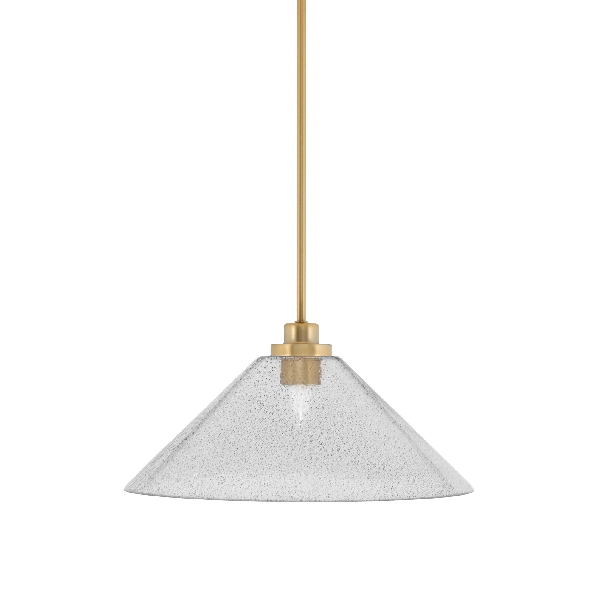 Toltec Lighting Odyssey Mini Pendant, New Age Brass Finish, 16in Smoke Bubble Glass