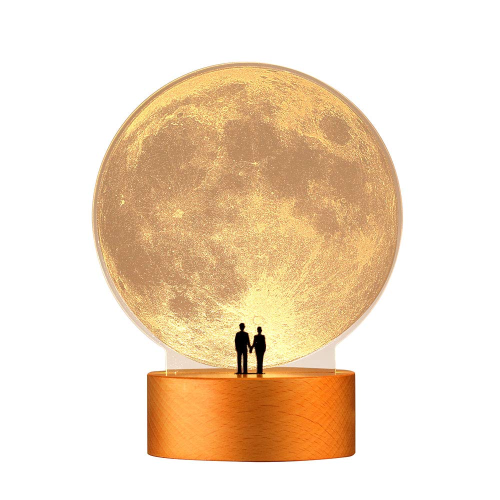 Mamre Moon Night Light Anniversary Wedding Valentines Day Housewarming Gift Ideas Home D  Cor, Under The Supermoon Of Love