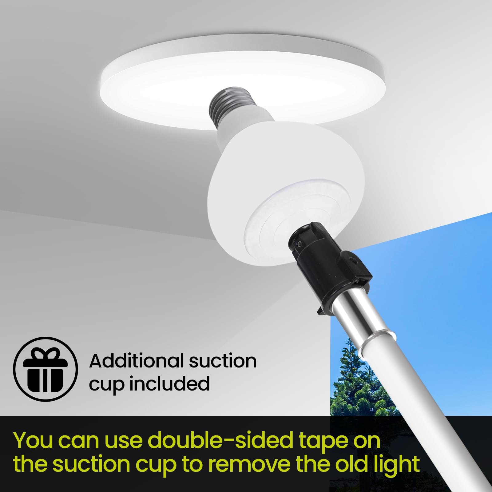 28Ft Telescopic Light Bulb Changer For High Ceilings,Aluminum Alloy Lightweight Lightbulb Changer For High Ceilings,High Ceiling