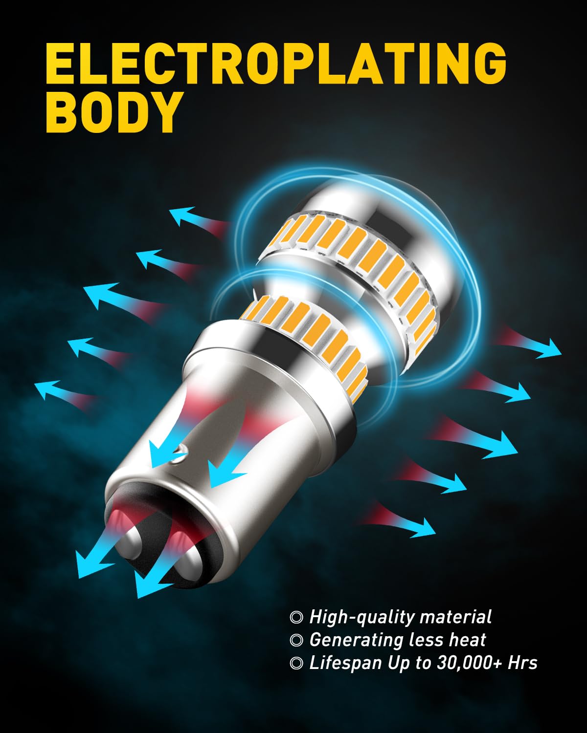 AUXITO 1157 LED Bulb Amber Yellow 400% Brightness Turn Signal Light Kit, Pack of 2
