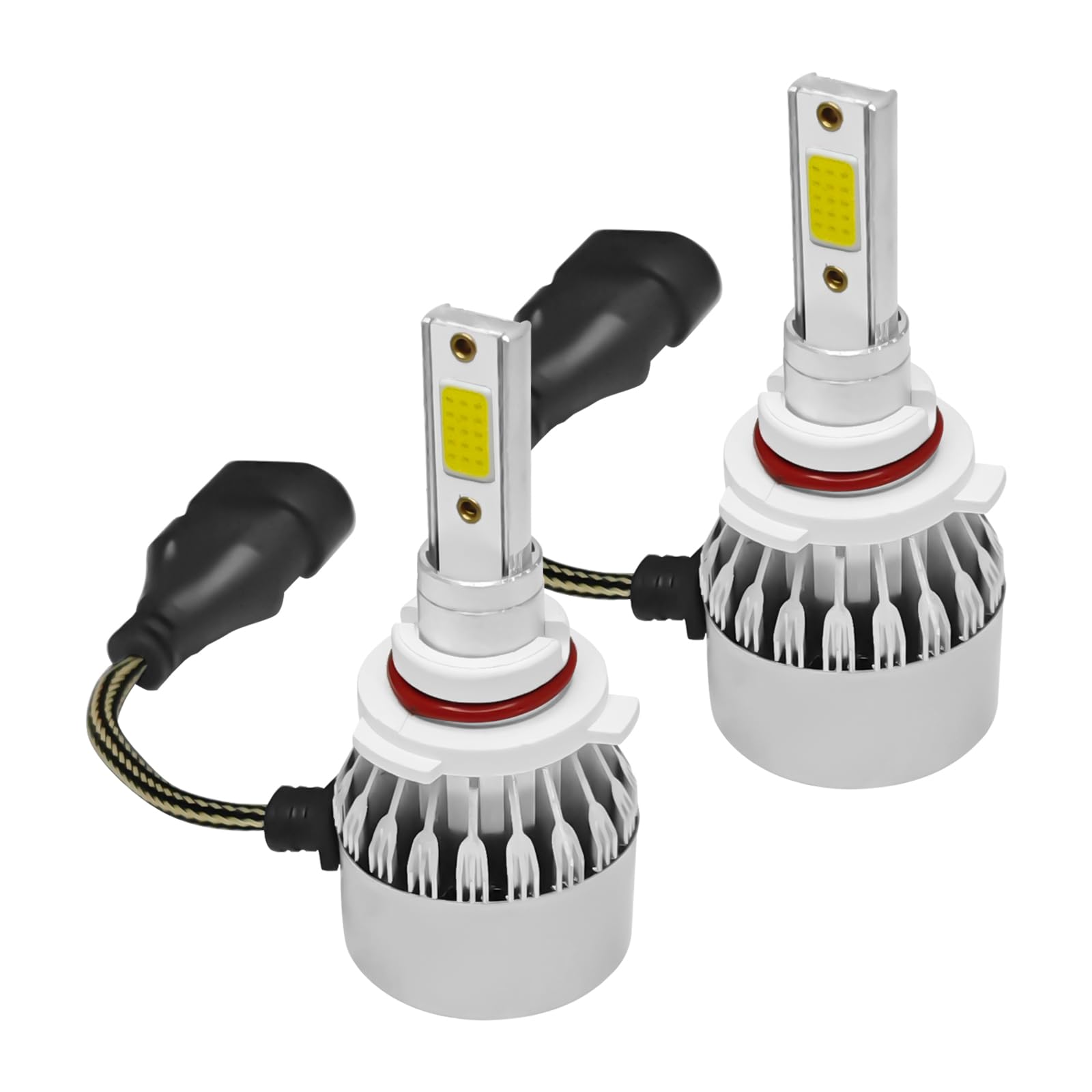 Tobenbone 9005/HB3 LED Headlight Bulbs, 3800LM, 6000K, Waterproof, C6 Model, Silver, Plug & Play, High/Low Beam