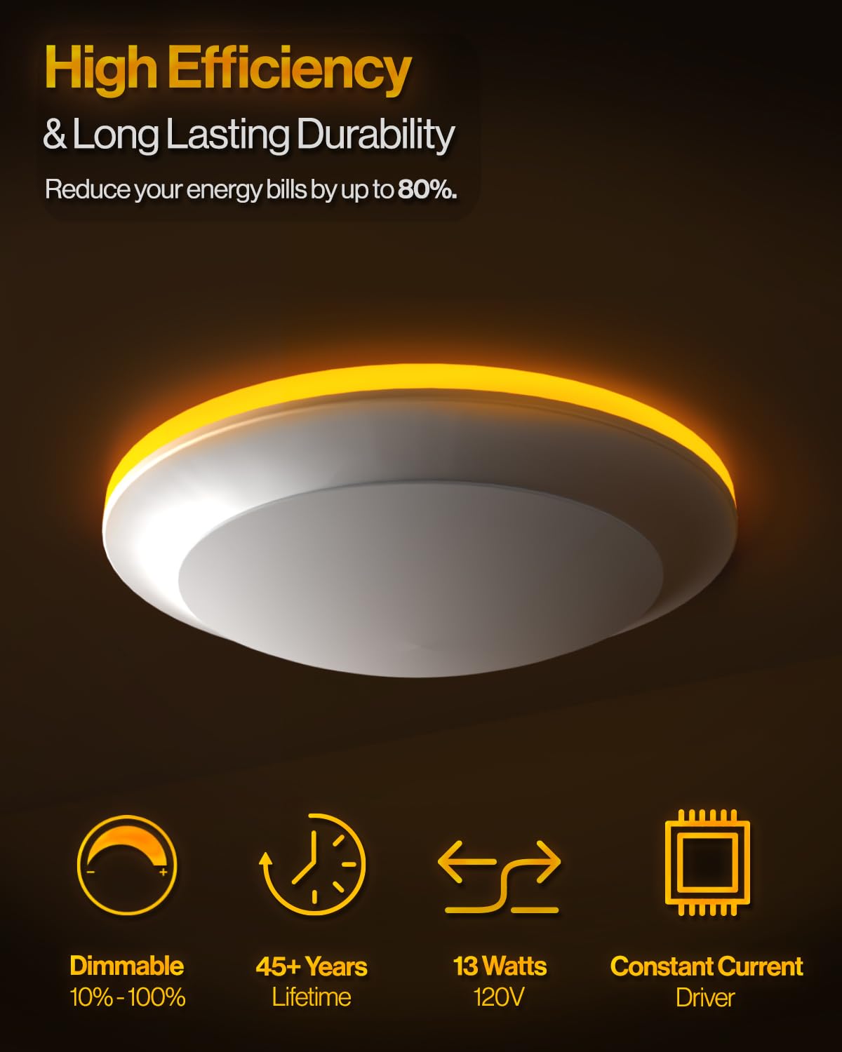 Sunco Lighting 6 Pack 6 Inch Led Nightlight Disk Lights Flush Mount Ceiling Light Fixture Recessed, 13W, 1200 Lumens, Selectable