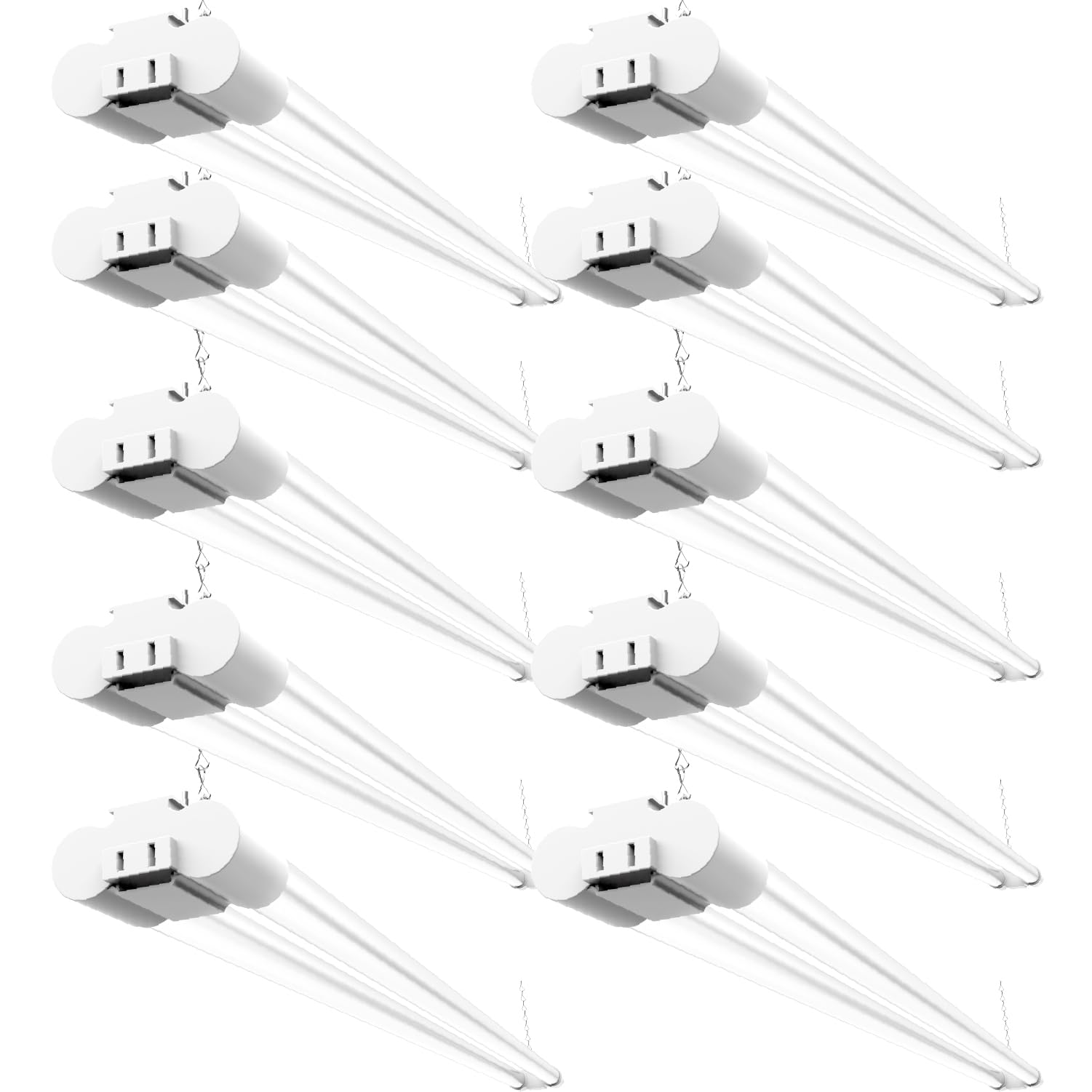 Sunco 10 Pack LED Utility Shop Light, 4500 LM, 6000K Daylight, 4 FT, Plastic, Model SH_F-WH-40W-6K-10