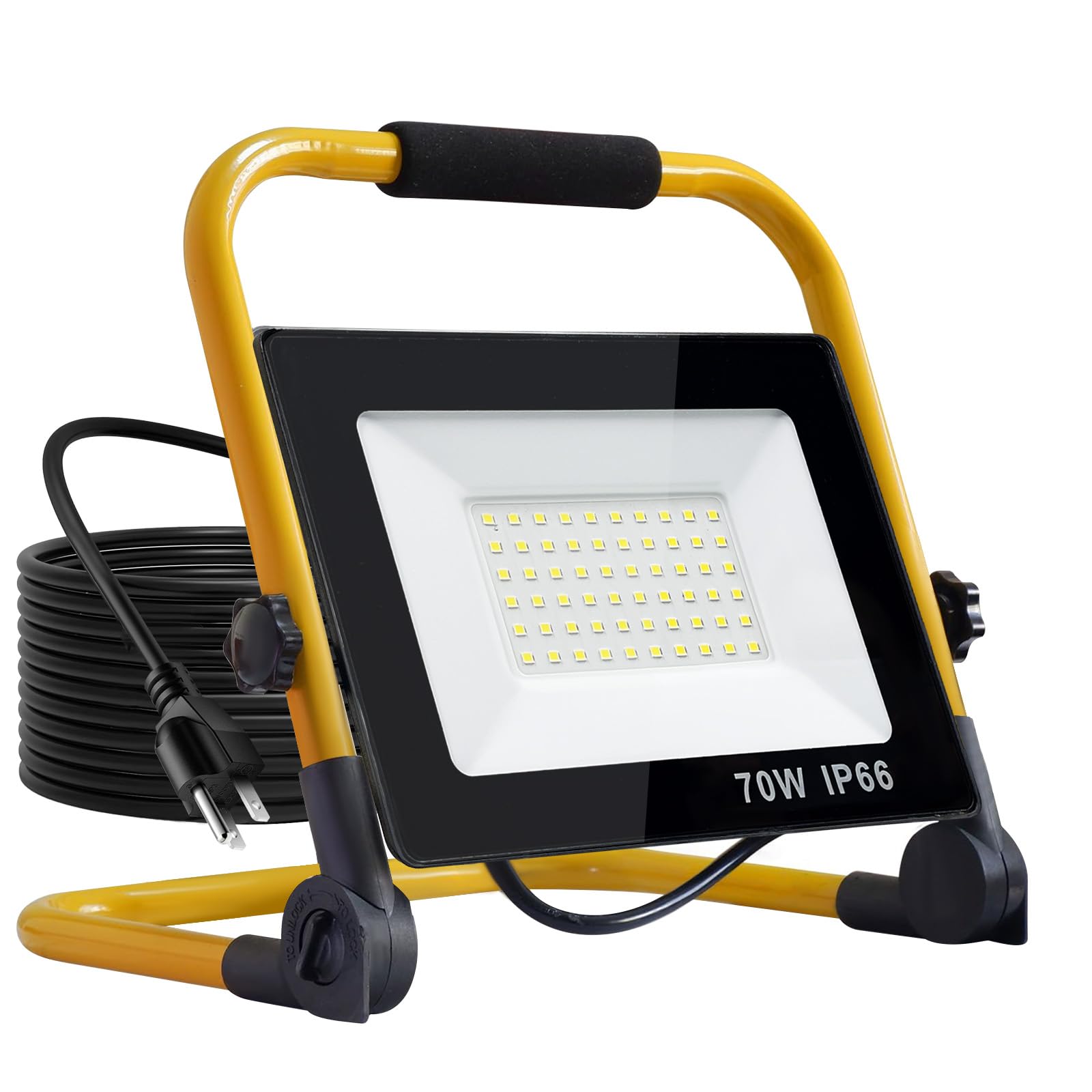 21000 Lumen Work Lights with Stand, 1 Adjustable Head LED Work Light, with Adjustable and Foldable Tripod Stand, Waterproof Lamp