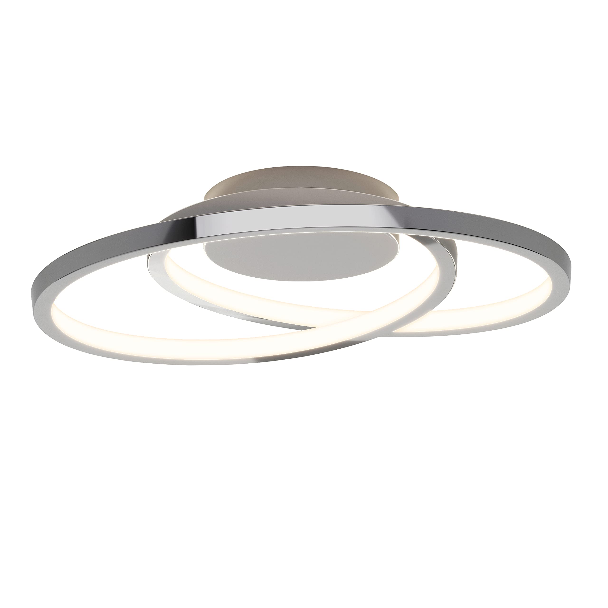 Artika Salto 15W Led Chrome Flush Mount Ceiling Light - 1000 Lumens, 2700K For Bedroom, Hall