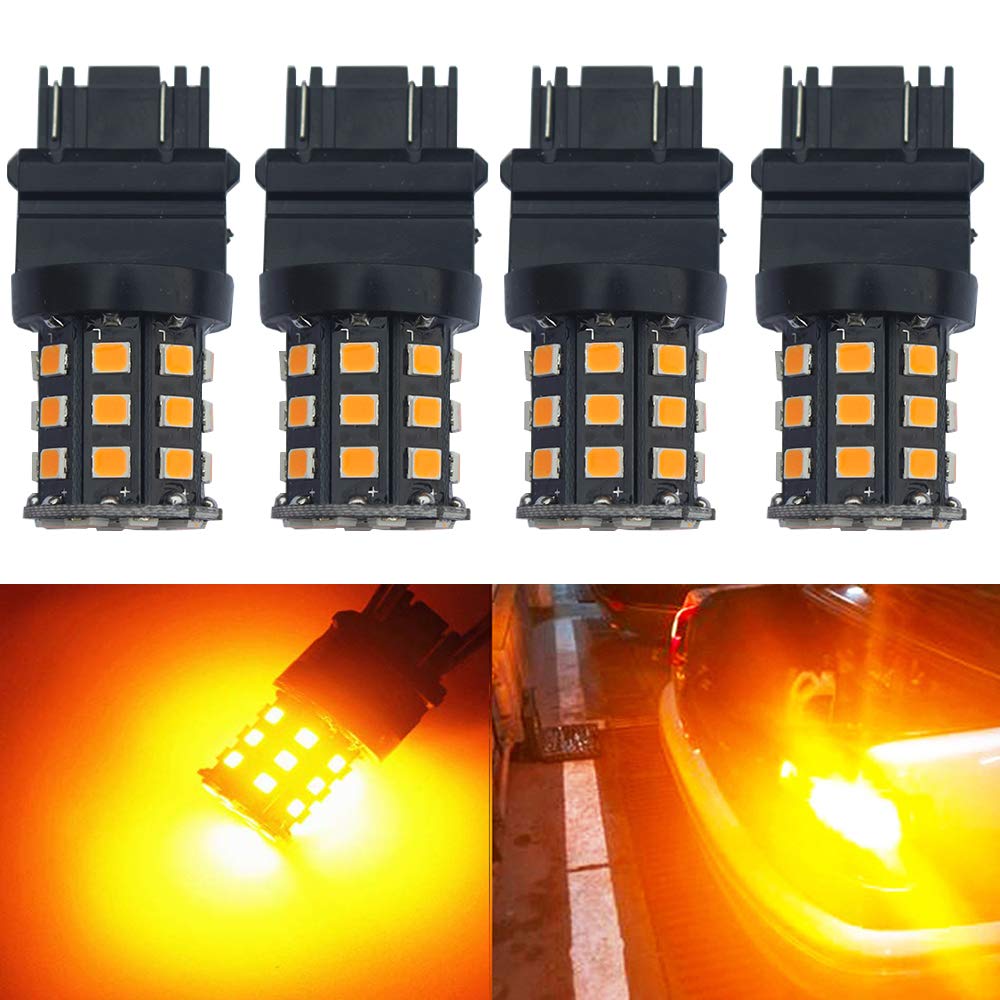 BlyilyB 3157 LED Bulbs, Amber Yellow, 850 Lumens, Replacement for Brake Lights, Pack of 4