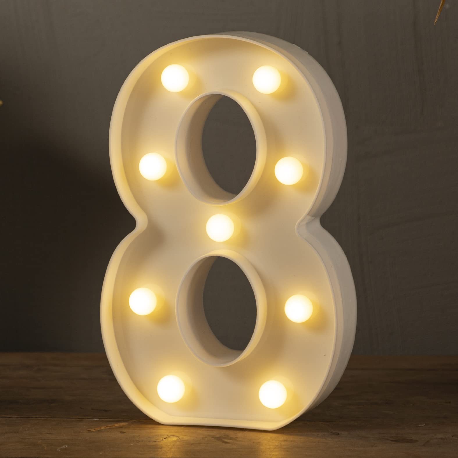HXWEIYE LED Marquee Number Lights Sign, 26 Letters & 10 Numbers, Warm White, Battery Powered for Party & Christmas Decor