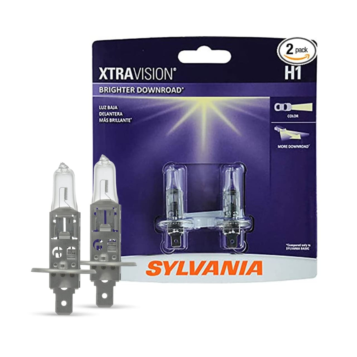 Sylvania - H1 Xtravision - High Performance Halogen Headlight Bulb, High Beam, Low Beam And Fog Replacement Bulb (Contains 2 Bul