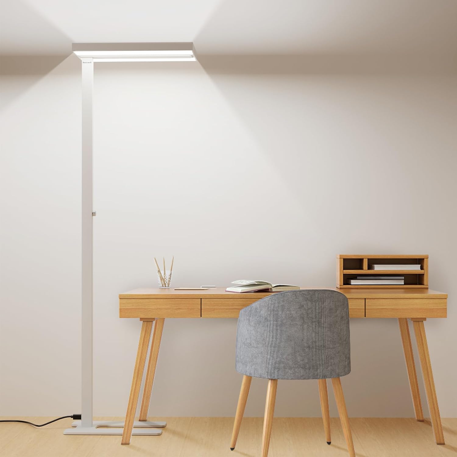 Honeywell 155W LED Floor Lamp - 16000LM Eye-Care Light for Home Office, 4000K Natural Daylight, HWL-02E MAX, Lighting Range <258ft