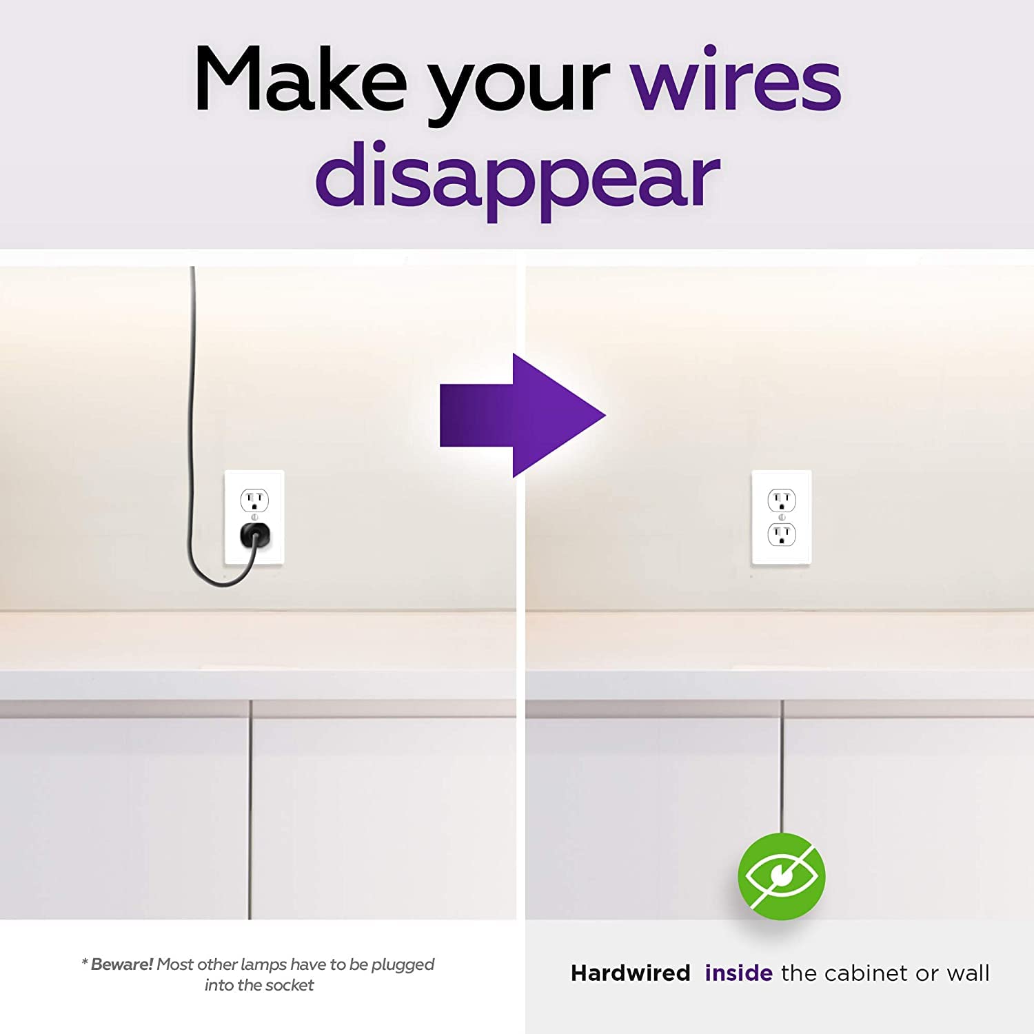 Hardwired Led Under Cabinet Task Lighting - 14 Watt, 21'', Dimmable, 4000K (Cool White), Wide Body, Long Lasting Metal Base With