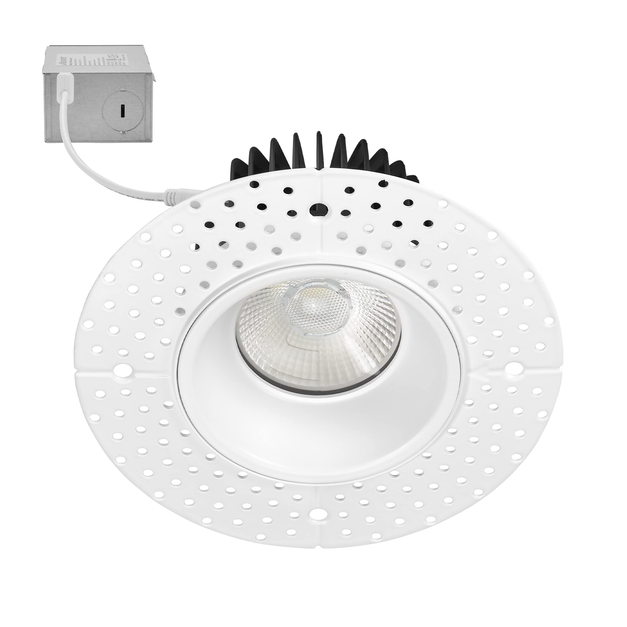Maxxima 4 in. Trimless Ultra-Thin Recessed Anti-Glare LED Downlight Canless IC Rated 1000 Lumens 5 Color Temperature Selectable 