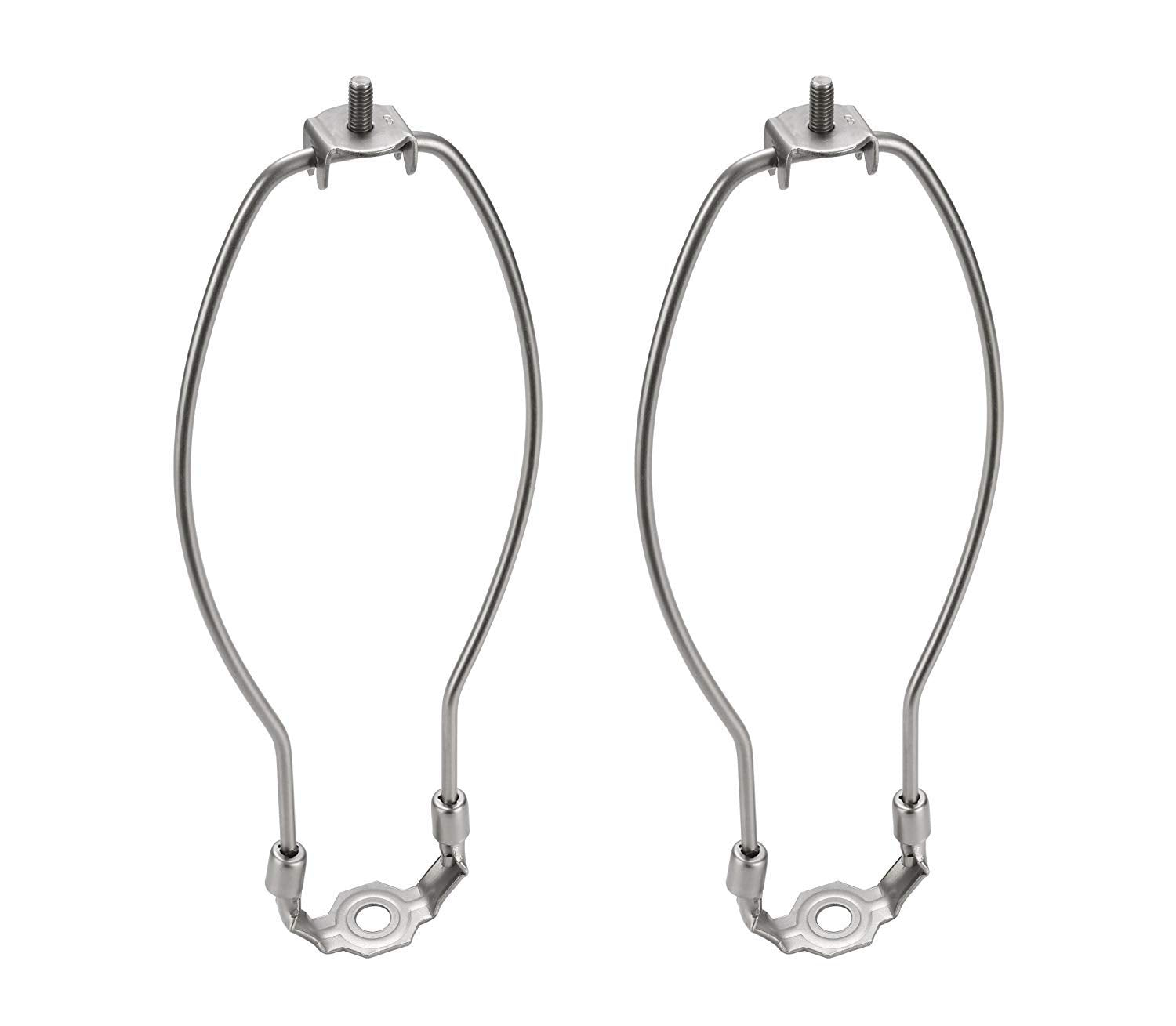 Aspen Creative 20007-22, 10 Heavy Duty Lamp Harp with Saddle in Satin Nickel Finish, 2 Pack