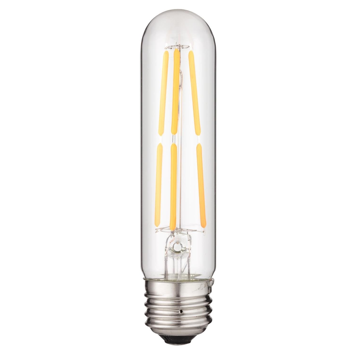 Sunlite 80612 LED Filament T10 Tubular Light Bulb, 6 Watts (40W Equivalent), 460 Lumens, Medium E26 Base, Dimmable, 128 mm, 85 C