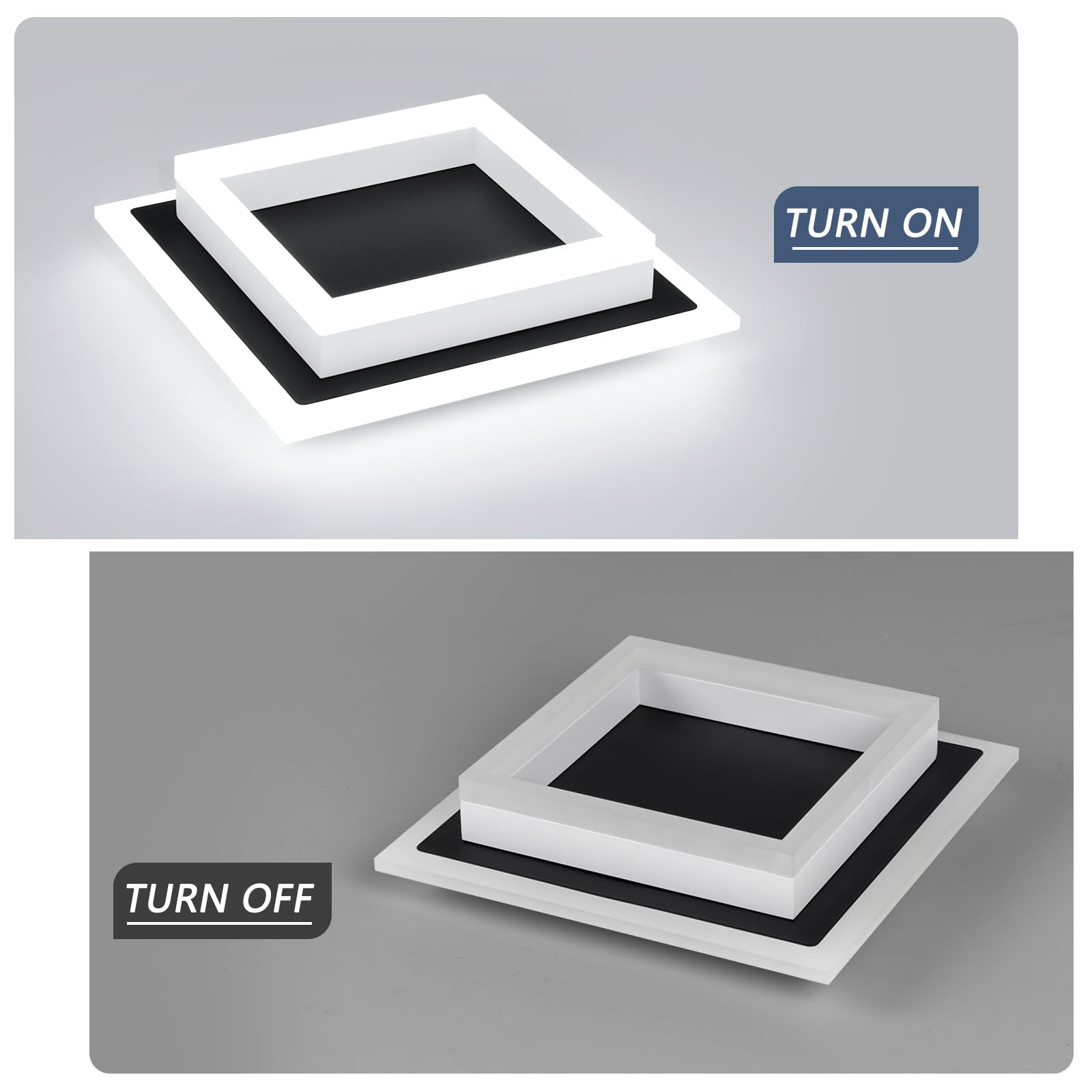 Eidisuny 32W Modern Led Ceiling Light  Small Flush Mount Light Fixture  Kitchen Ceiling Lighting Fixtures 6000K  Square Hallway Lighting Fixtures For Living Room Bedroom Bathroom 2 Pack