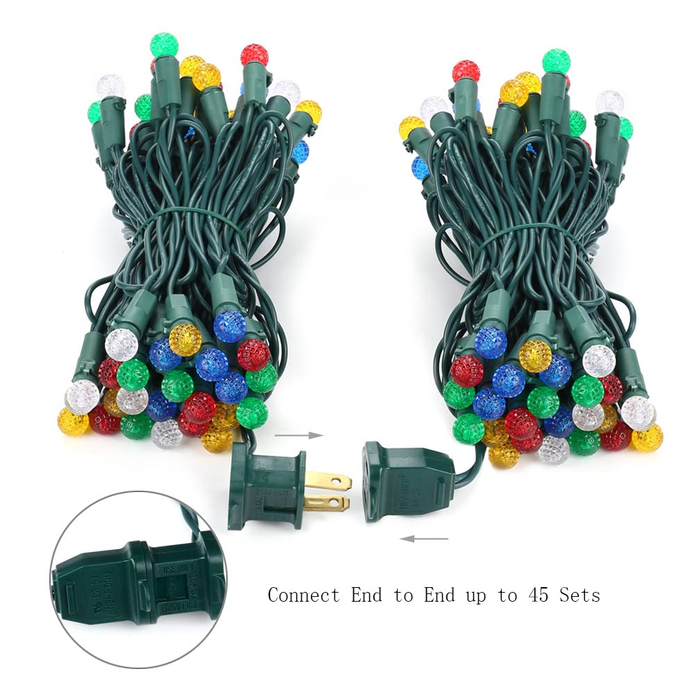 Brizled Multicolor Christmas Lights - 24.67ft G12, 70 LED, UL Listed, Indoor/Outdoor Decor, Model TSD-70M-2/S-FT4